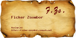 Ficker Zsombor névjegykártya